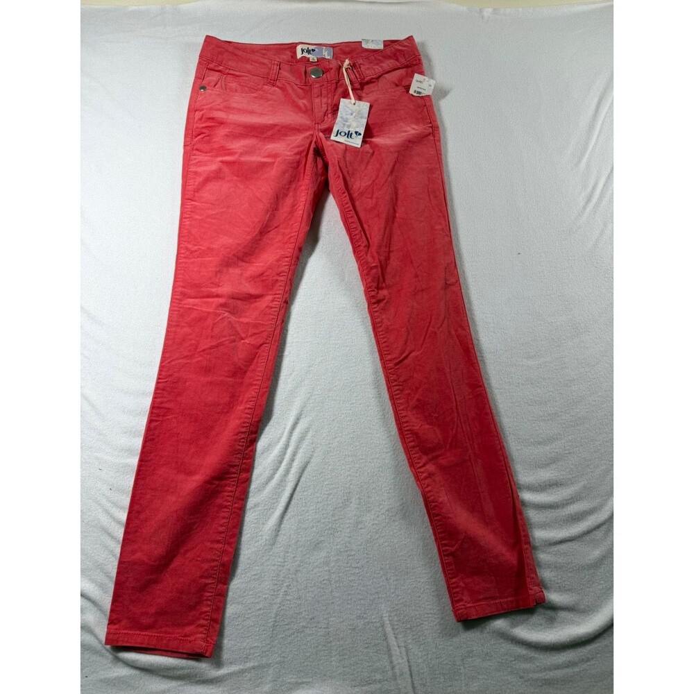 Jolt Womens Juniors Pants Size 7 Pink Corduroy Cotton Slim Skinny Mid Rise 565